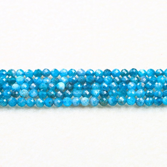 Immagine di Apatite ( Naturale ) Perline Blu Tondo Sezione 4mm Dia., 37cm - 36cm Lunghezza, 1 Filo (Circa 90 Pz/Treccia)