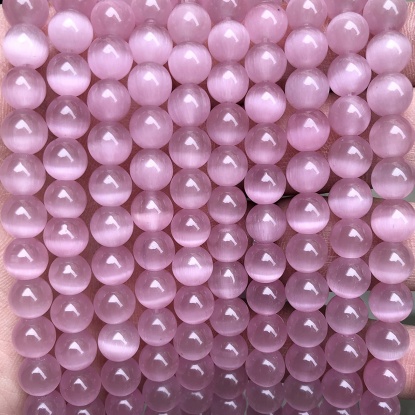 Picture of Cat's Eye Glass ( Natural ) Beads Round Dark Pink About 4mm Dia., 38.5cm(15 1/8") - 36cm(14 1/8") long, 1 Strand (Approx 90 PCs/Strand)