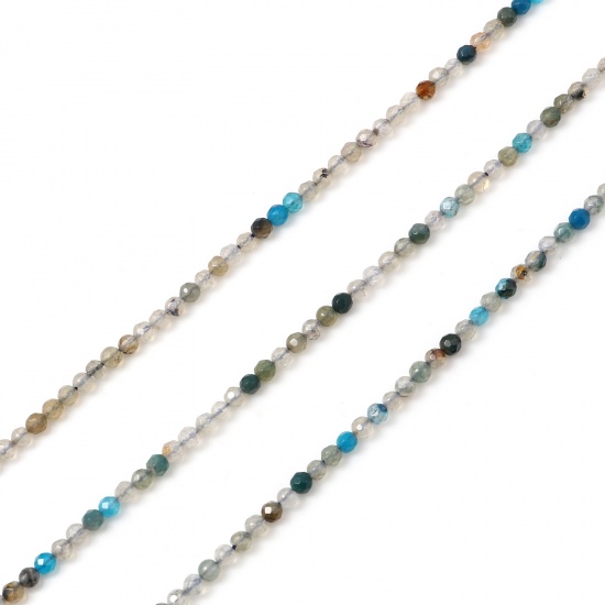 Bild von (Klasse B) Achat ( Gefärbt ) Perlen Rund Zufällig Mix Facettiert ca. 3mm D., Loch:ca. 0.7mm, 37cm lang, 1 Strang (ca. 115 Stück/Strang)