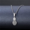 Picture of 304 Stainless Steel Link Cable Chain Findings Necklace Silver Tone Pineapple/ Ananas Fruit 45cm(17 6/8") long, 1 Piece