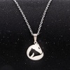 Picture of 304 Stainless Steel Link Cable Chain Findings Necklace Silver Tone Fox Animal 45cm(17 6/8") long, 1 Piece