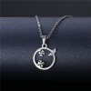 Picture of 304 Stainless Steel Link Cable Chain Findings Necklace Silver Tone Round Grass 45cm(17 6/8") long, 1 Piece