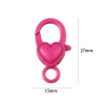 Picture of Zinc Based Alloy Lobster Clasp Findings At Random Color Heart Pattern 27mm x 15mm, 10 PCs