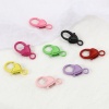 Picture of Zinc Based Alloy Lobster Clasp Findings At Random Color Heart Pattern 27mm x 15mm, 10 PCs
