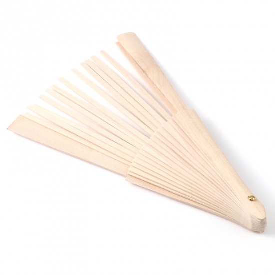 Image de Monture d'Eventail en Bois Couleur Naturelle 23cm, 1 Poignée