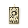 Picture of Zinc Based Alloy Tarot Charms Rectangle Gold Plated Black Message " THE SUN " 26mm x 13mm, 5 PCs