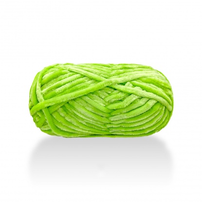 Image de Fil à Tricoter Super Doux en Polyester Vert Fluorescent 6mm, 1 Rouleau