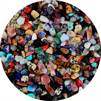 Picture of Stone ( Natural ) Beads Irregular At Random Color 5mm-8mm, Hole: Approx 1mm, 1 Box (200 Pcs/Box)
