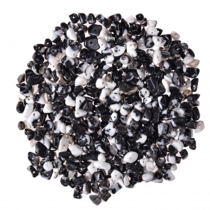 Picture of Stone ( Natural ) Beads Irregular Black & White 5mm-8mm, Hole: Approx 1mm, 1 Box (200 Pcs/Box)