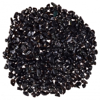 Picture of Black Stone ( Natural ) Beads Irregular Black 5mm-8mm, Hole: Approx 1mm, 1 Box (200 Pcs/Box)