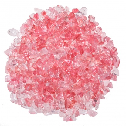 Picture of Crystal ( Natural ) Beads Irregular Watermelon Red 5mm-8mm, Hole: Approx 1mm, 1 Box (200 Pcs/Box)