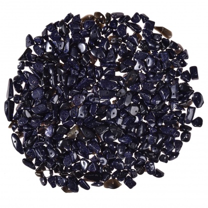 Picture of Blue Sand Stone ( Natural ) Beads Irregular Dark Blue 5mm-8mm, Hole: Approx 1mm, 1 Box (200 Pcs/Box)