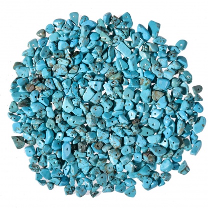 Picture of Turquoise ( Natural ) Beads Irregular Lake Blue 5mm-8mm, Hole: Approx 1mm, 1 Box (200 Pcs/Box)