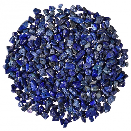 Immagine di Lapis ( Naturale ) Perline Blu Marino Irregolare 5mm-8mm, Foro: Circa 1mm, 1 Scatola