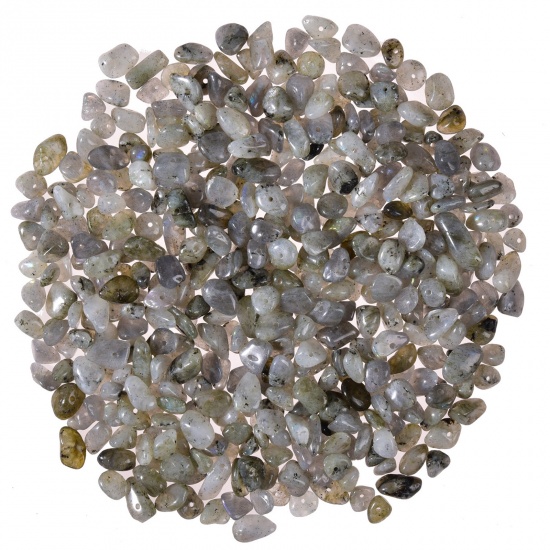 Immagine di Spectrolite ( Naturale ) Perline Grigio Irregolare 5mm-8mm, Foro: Circa 1mm, 1 Scatola