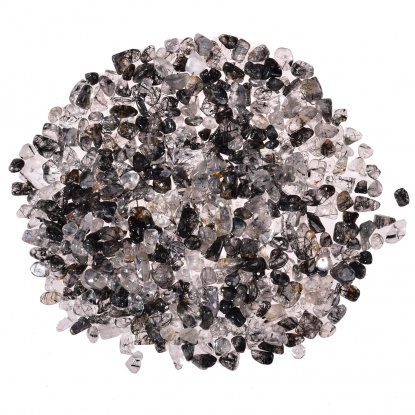 Picture of Crystal ( Natural ) Beads Irregular Black & White 5mm-8mm, Hole: Approx 1mm, 1 Box (200 Pcs/Box)