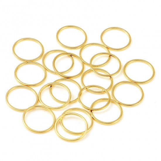 Bild von 1mm Kupfer Bindering Geschlossen 18K Vergoldet Ring 14mm Dia., 10 Stück