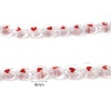 Picture of Lampwork Glass Valentine's Day Millefiori Beads Flat Round At Random Color Heart About 8mm Dia, Hole: Approx 1mm, 36cm(14 1/8") long, 1 Strand (Approx 46 PCs/Strand)