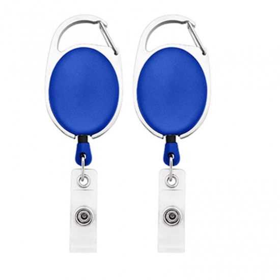 Picture of Blue - Retractable Badge Reels Clasp Clips For ID Card Holders 11x3.5x1cm, 1 Piece