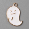 Picture of Zinc Based Alloy Charms Halloween Ghost KC Gold Plated White Enamel 23mm x 14mm, 10 PCs