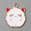 Picture of Zinc Based Alloy Charms Monster KC Gold Plated White & Red Enamel 22mm x 18mm, 10 PCs