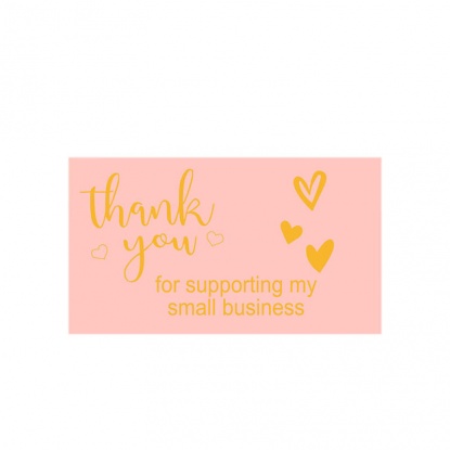 ピンク-メッセージ「私の中小企業をサポートしてくれてありがとう」アートペーパーDIYカードデコレーション8.9x5.1cm、1パック の画像