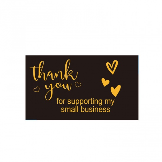 Immagine di Black - Message " Thanks For Supporting My Small Business " Art Paper DIY Card Decoration 8.9x5.1cm, 1 Packet