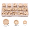 Picture of Wood Sewing Buttons Scrapbooking 2 Holes Round Natural Heart Message " Hand Made With Love " 15mm - 20mm Dia., 1 Box ( 140 PCs/Box)