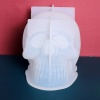 Picture of Silicone Halloween Resin Mold For Jewelry Making Skull Candle White 11cm x 8cm, 1 Piece