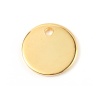 Picture of Stainless Steel Blank Stamping Tags Charms Round Gold Plated Roller Burnishing 12mm Dia., 10 PCs