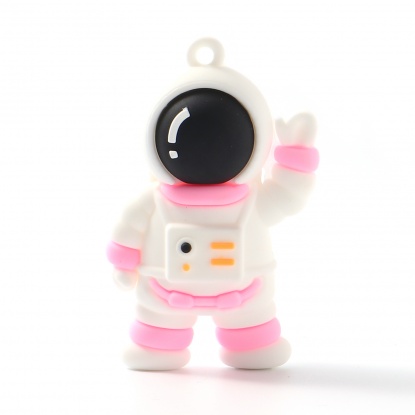 Picture of PVC Galaxy Pendants Astronaut Spaceman Pink 5.8cm x 3.5cm, 1 Piece