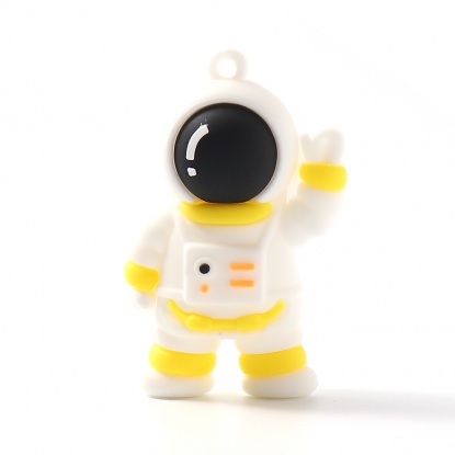 Picture of PVC Galaxy Pendants Astronaut Spaceman Yellow 5.8cm x 3.5cm, 1 Piece