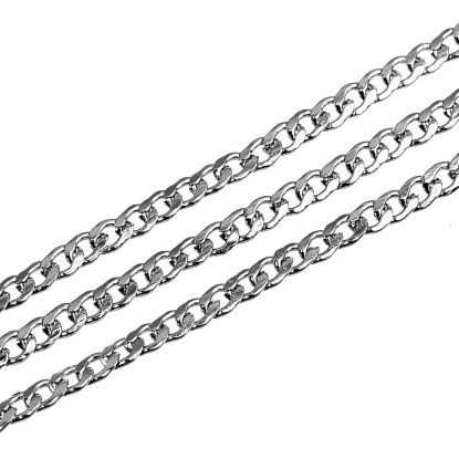 Picture of Stainless Steel 1:1 Figaro Link Chain Silver Tone 3mm, 1 Roll (Approx 10 Yards/Roll)