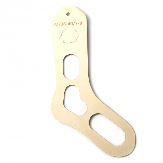 Picture of M Wood Sewing Tools Knitting Template For Making Sock Natural 41cm x 21cm, 2 PCs