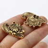 Picture of Zinc Based Alloy Ocean Jewelry Charms Conch/ Sea Snail Gold Tone Antique Gold Flower Leaves 28mm x 21mm, 10 PCs