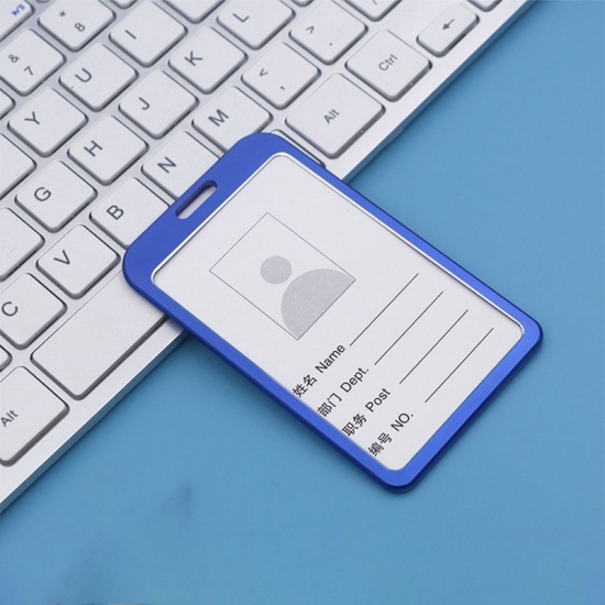 Picture of Blue - Aluminum Alloy ID Card Badge Holders 9.8x5.8cm, 1 Piece