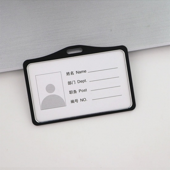 Picture of Black - Aluminum Alloy ID Card Badge Holders 8.5x5.4cm, 1 Piece