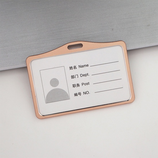 Picture of Rose Gold - Aluminum Alloy ID Card Badge Holders 8.5x5.4cm, 1 Piece