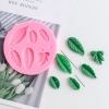 Picture of Silicone Resin Mold For Jewelry Making Handmade soap Leaf Pink 8.5cm Dia., 1 Piece