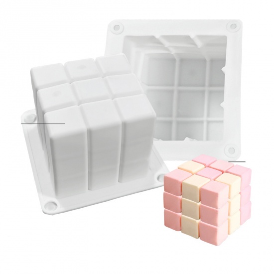 Picture of Silicone Resin Mold For Jewelry Making Candle White 8cm x 8cm, 1 Piece
