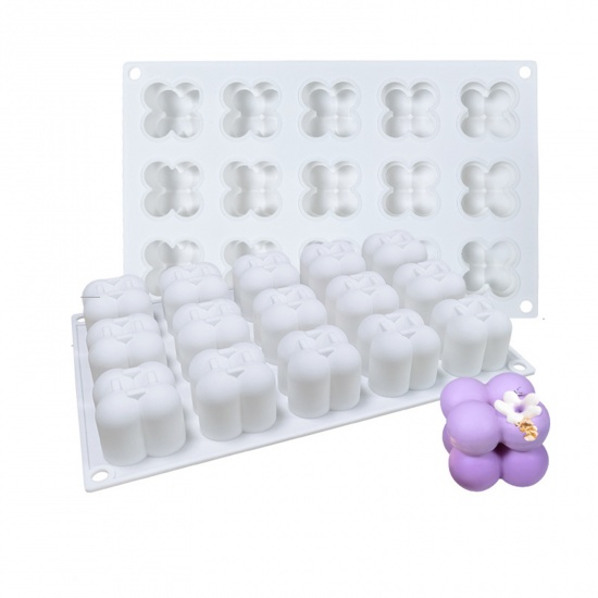 Picture of Silicone Resin Mold For Jewelry Making Candle Ball White 26.6cm x 16.4cm, 1 Piece