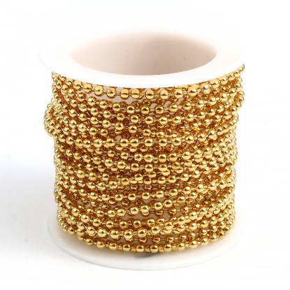 Picture of Stainless Steel Ball Chain Gold Plated 2.4mm, 5 M