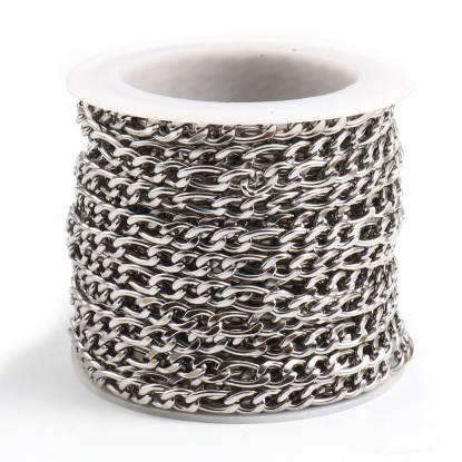Picture of Stainless Steel 3:1 Figaro Figaro Chain Silver Tone 4mm, 5 M