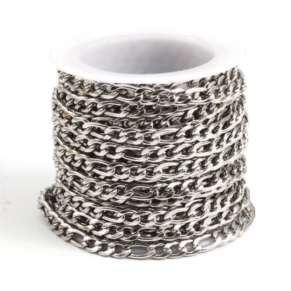 Picture of Stainless Steel 3:1 Figaro Figaro Chain Silver Tone 4.5mm, 5 M