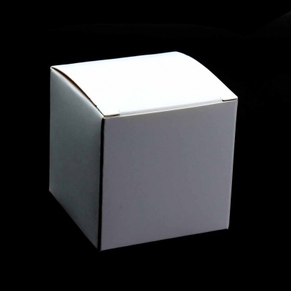 Picture of Paper Jewelry Gift Packing Wrapping Boxes Square White 60mm(2 3/8") x 60mm(2 3/8"), 20 PCs