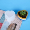 Picture of Silicone Resin Mold For Jewelry Making Flowerpot Heart White 7cm x 7cm, 1 Piece