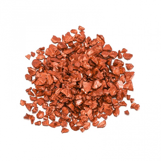Picture of Glass Resin Jewelry Craft Filling Material Orange-red 4mm - 2mm, 1 Packet