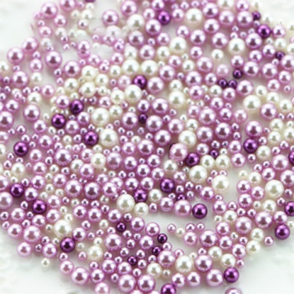 樹脂 レジンクラフト用素材 紫 円形 パール模造 5mm - 2.5mm、 1 袋 の画像