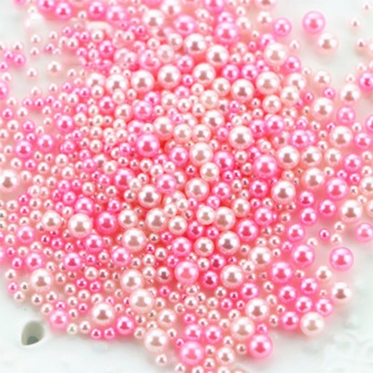 樹脂 レジンクラフト用素材 ピンク 円形 パール模造 5mm - 2.5mm、 1 袋 の画像