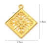 Zinc Based Alloy Pendants Rhombus Gold Plated Filigree 31mm x 27mm, 20 PCs の画像